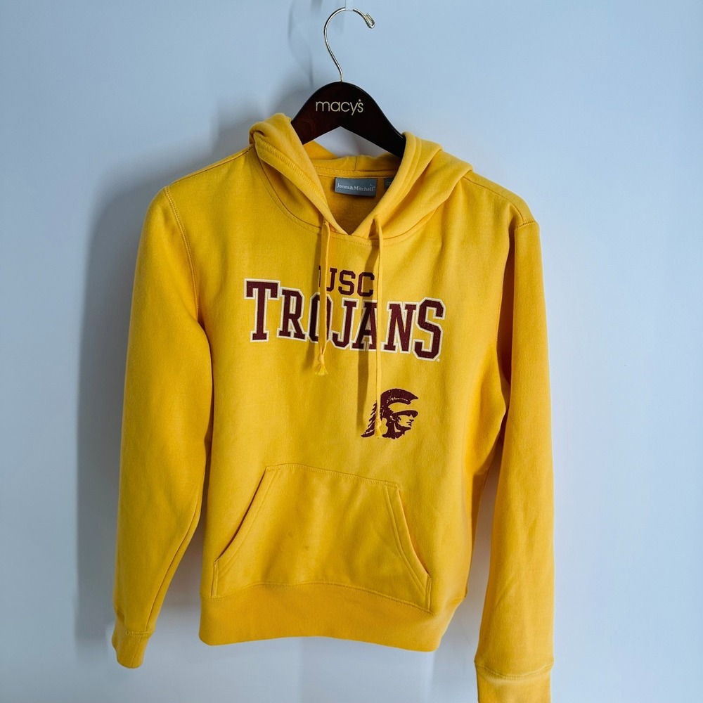 Jones & Mitchell‎ NCAA USC Trojans Football Hooded Sweatshirt Yellow Size L